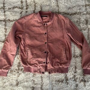 Brandy Melville Corduroy Bomber Jacket in Rose